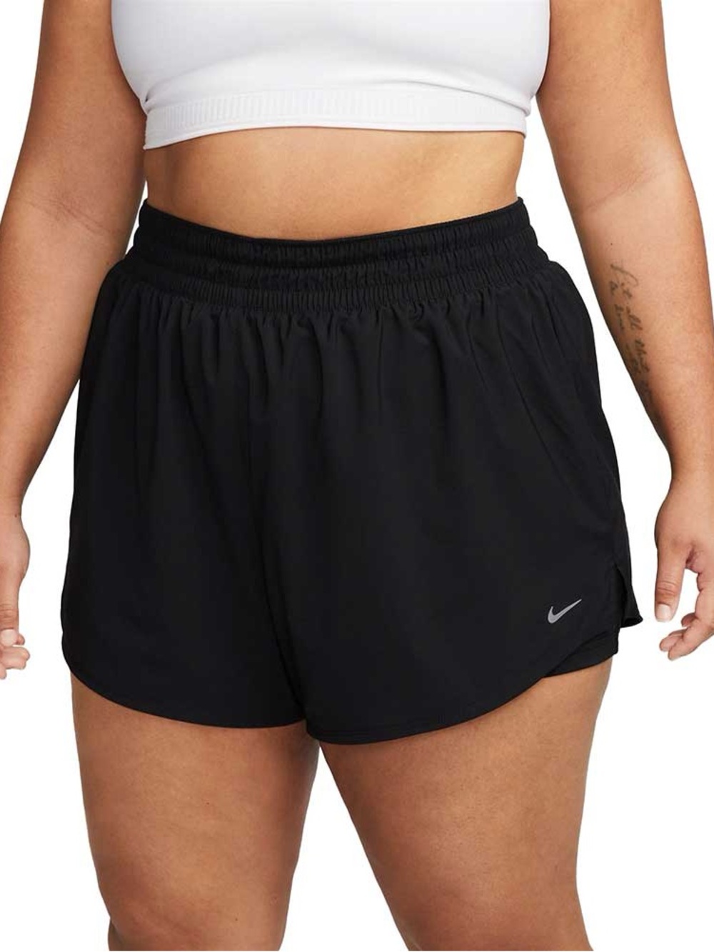 🆕 Nike Women’s Black Athletic Dri-Fit Running Shorts mesh liner Zip Pocket NWT